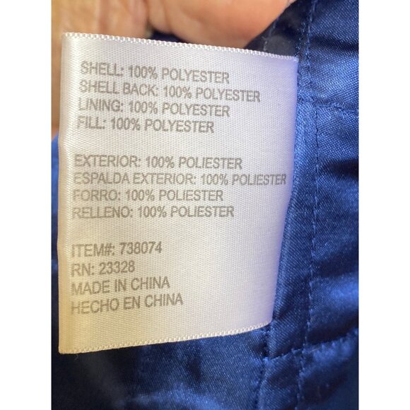 Blue Hooded Button-Up Jacket With Adjustable Waist & Snap Closures - Picture 8 of 9